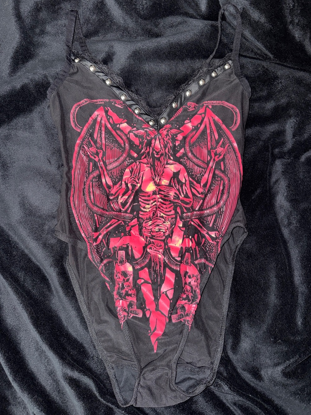 Killstar black and red baphomet bodysuit